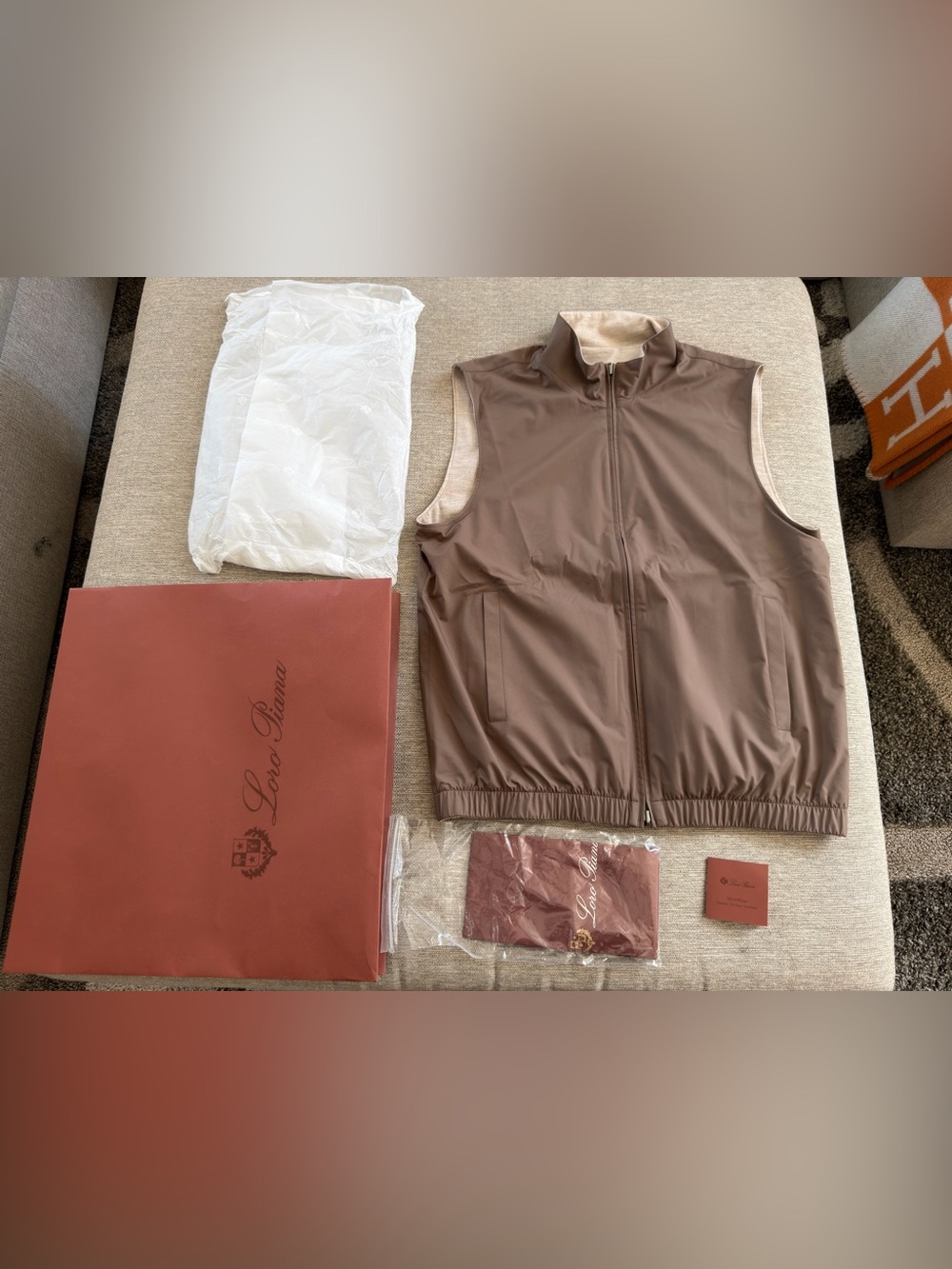 NEW Loro Piana Vest Microfiber Storm System Reversible Vest Wool $2250 MSRP